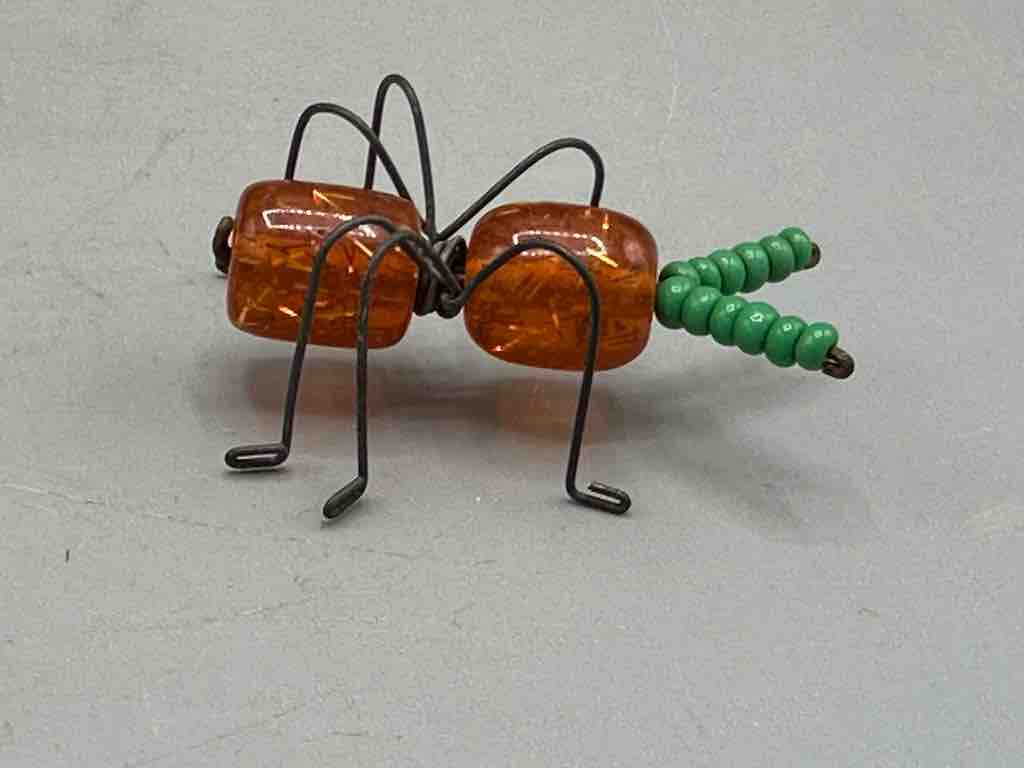 Beaded Wire Decor African Small Amber Ant Insect