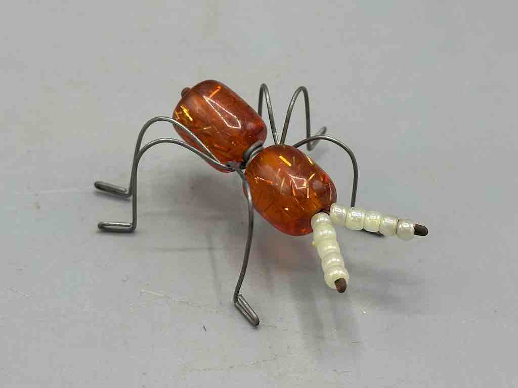 Beaded Wire Decor African Small Amber Ant Insect