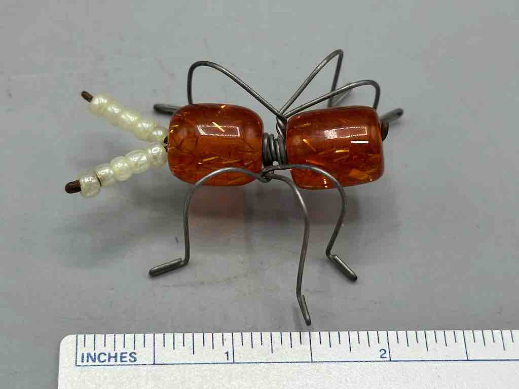 Beaded Wire Decor African Small Amber Ant Insect