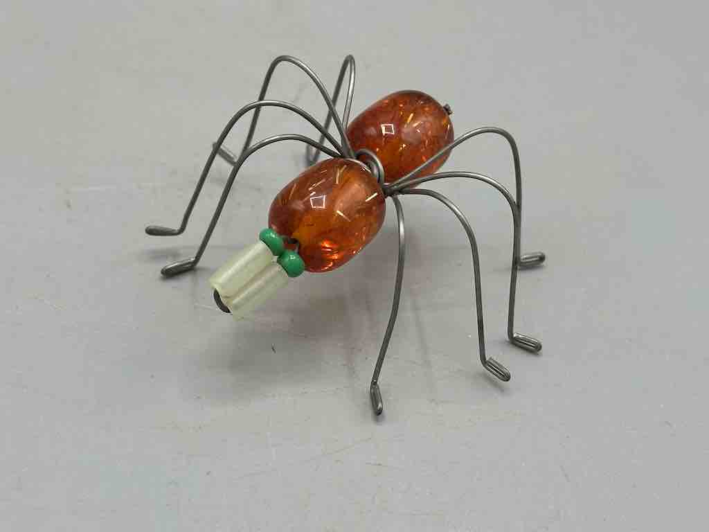 Beaded Wire Decor African Small Amber Spider Insect