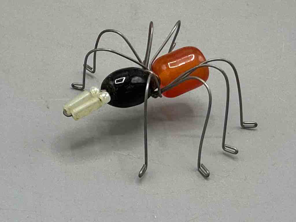 Beaded Wire Decor African Small Black Head Spider Insect