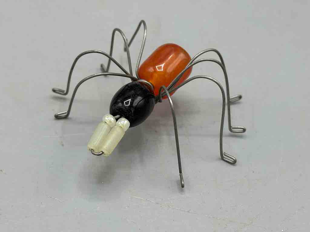 Beaded Wire Decor African Small Black Head Spider Insect