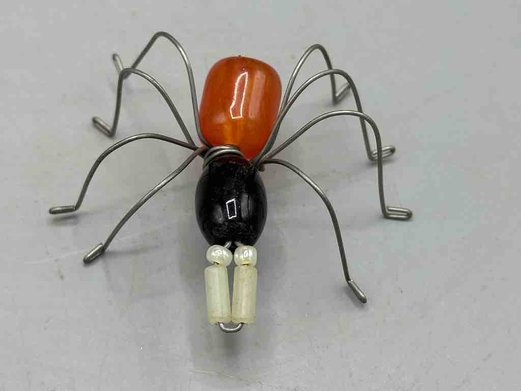 Beaded Wire Decor African Small Black Head Spider Insect