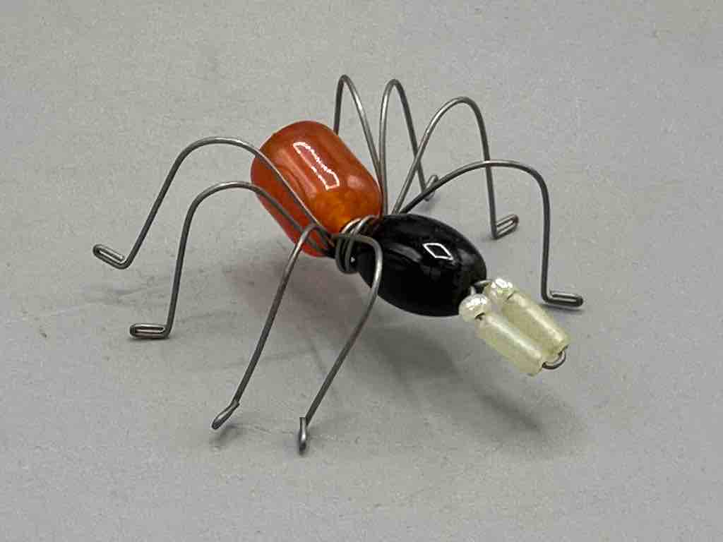 Beaded Wire Decor African Small Black Head Spider Insect