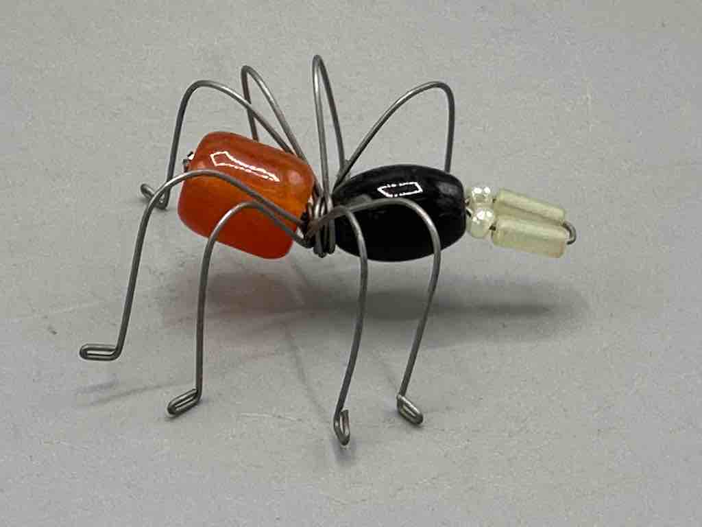 Beaded Wire Decor African Small Black Head Spider Insect