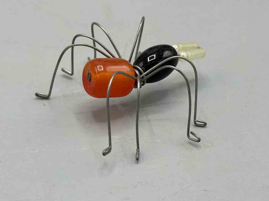 Beaded Wire Decor African Small Black Head Spider Insect
