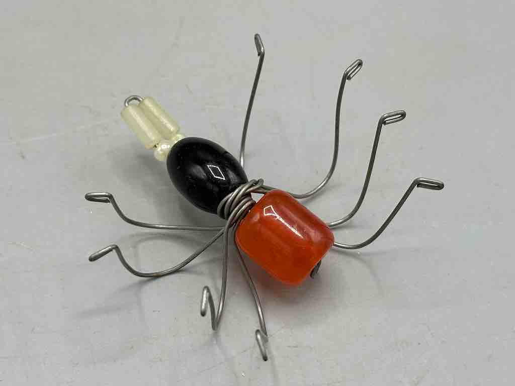 Beaded Wire Decor African Small Black Head Spider Insect