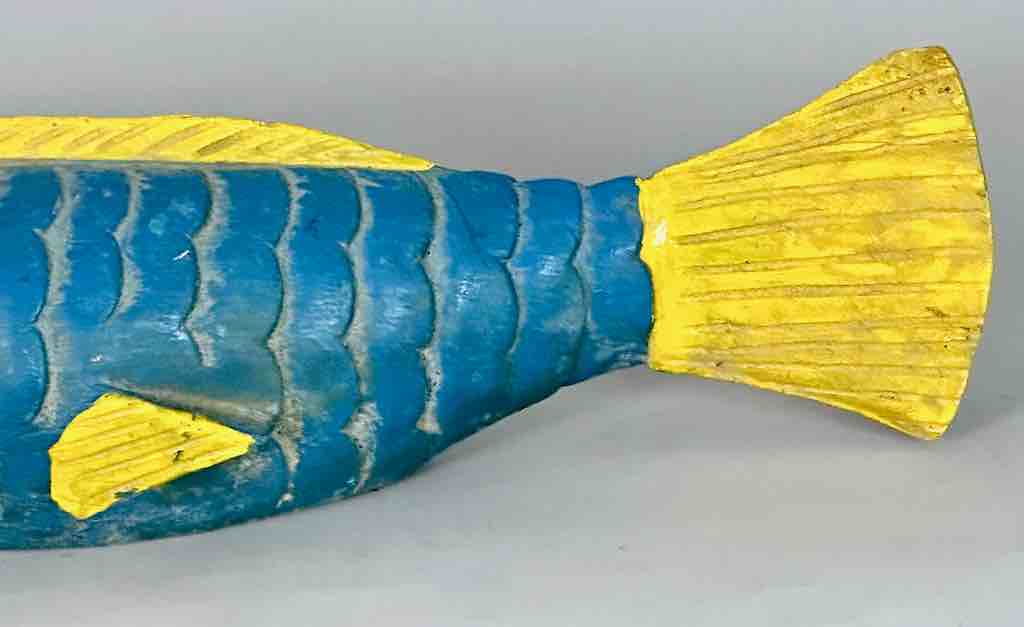 Medium Size Bozo Blue Fish Puppet Sculpture | 18"