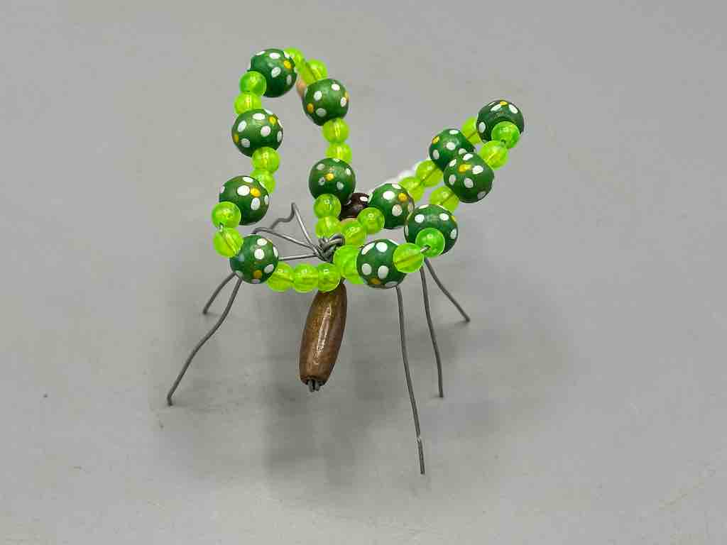 Beaded Wire Decor African Small Green Butterfly Insect
