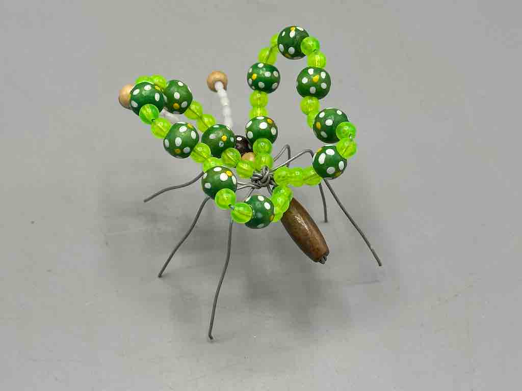 Beaded Wire Decor African Small Green Butterfly Insect