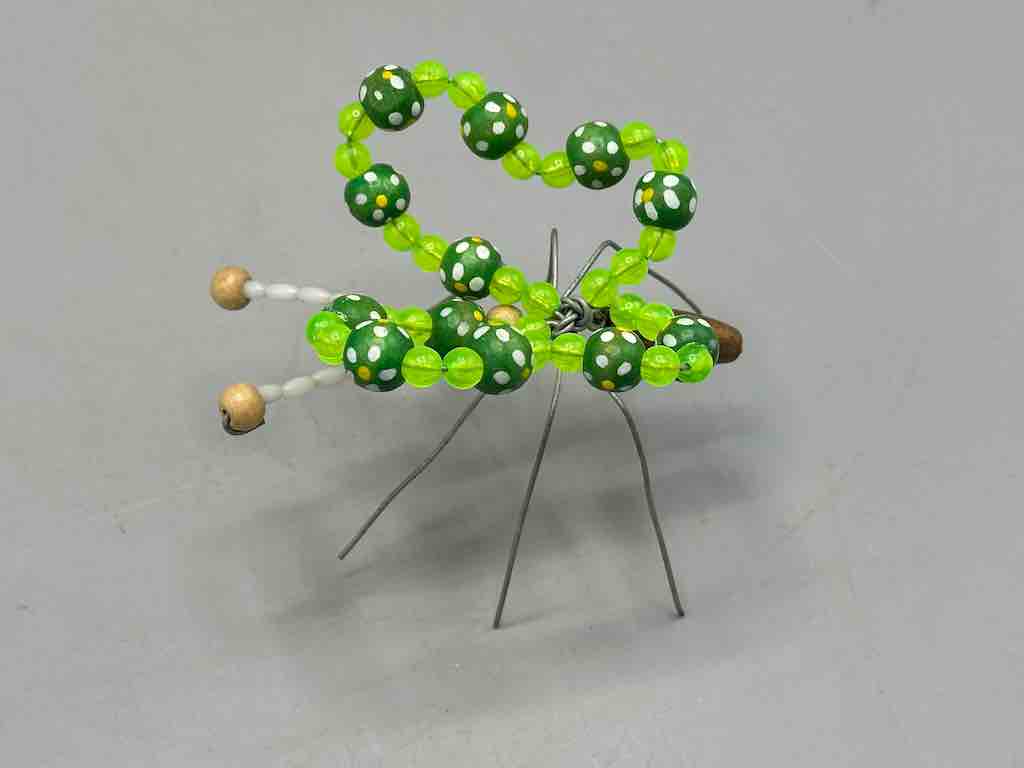 Beaded Wire Decor African Small Green Butterfly Insect