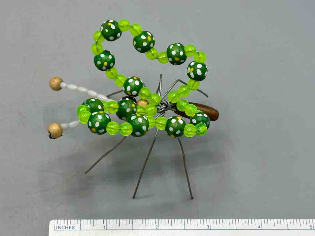 Beaded Wire Decor African Small Green Butterfly Insect