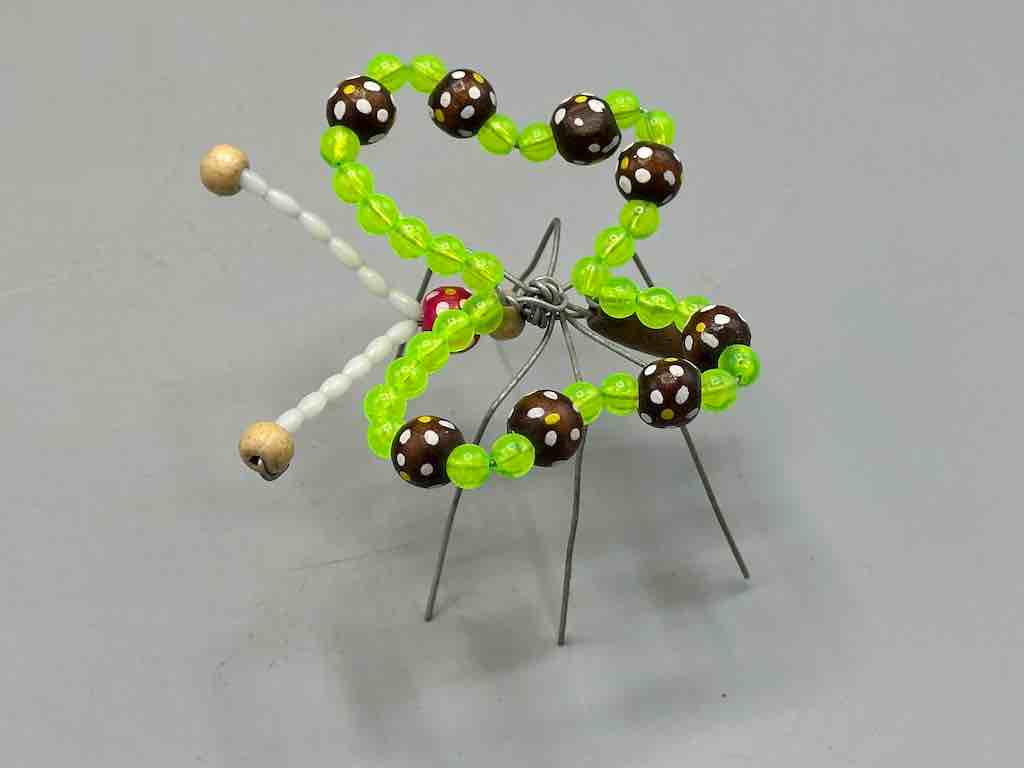 Beaded Wire Decor African Small Green Butterfly Insect