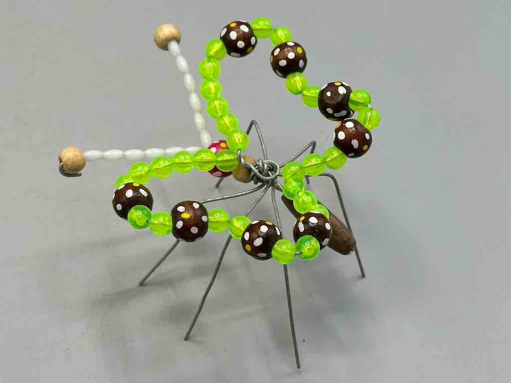 Beaded Wire Decor African Small Green Butterfly Insect