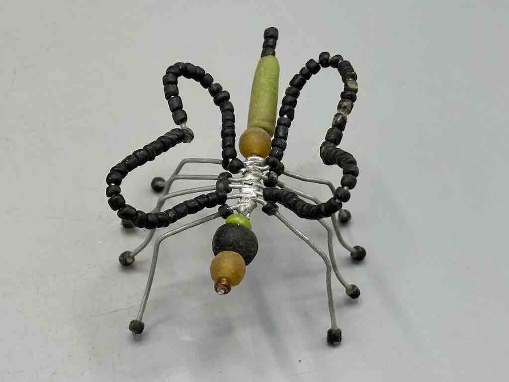Beaded Wire Decor African Powderglass Black Butterfly Insect