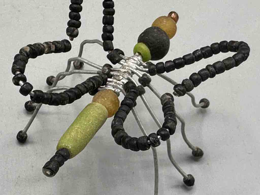 Beaded Wire Decor African Powderglass Black Butterfly Insect