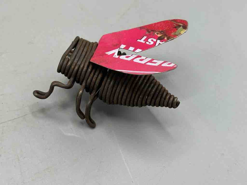 Recycled Metal Coiled Wire Decor African Black Fly Insect