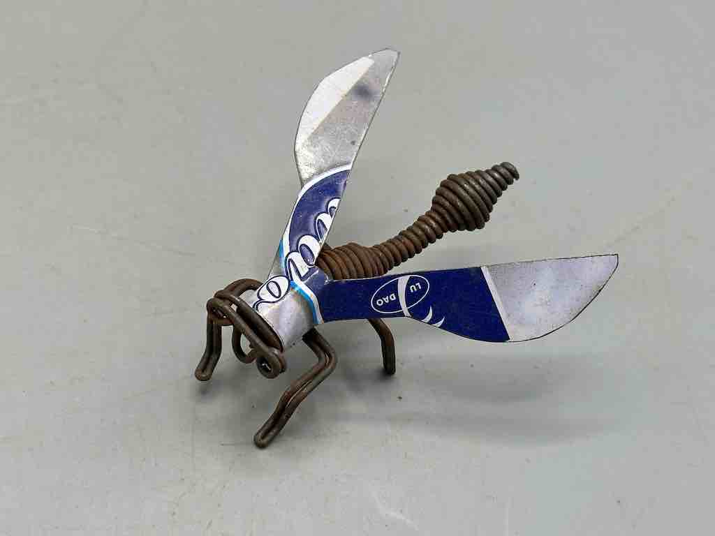 Recycled Metal Coiled Wire Decor African Wasp Insect