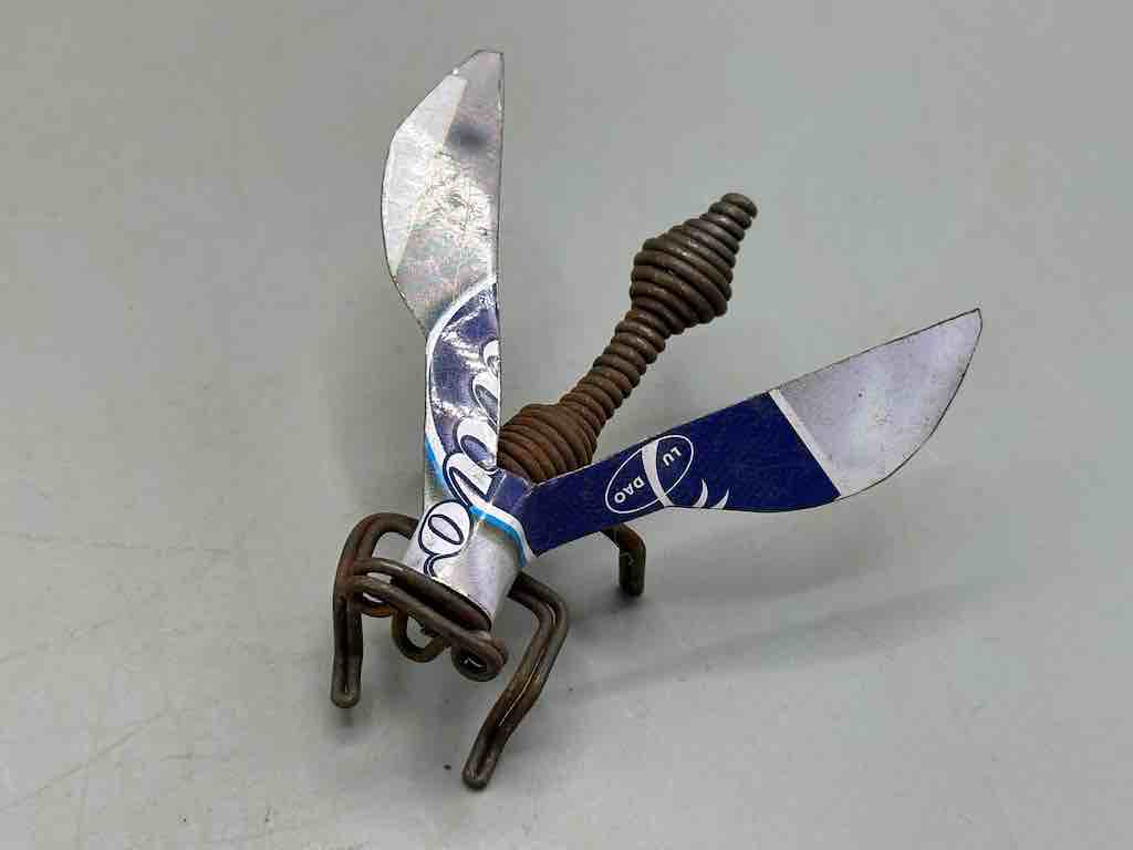 Recycled Metal Coiled Wire Decor African Wasp Insect