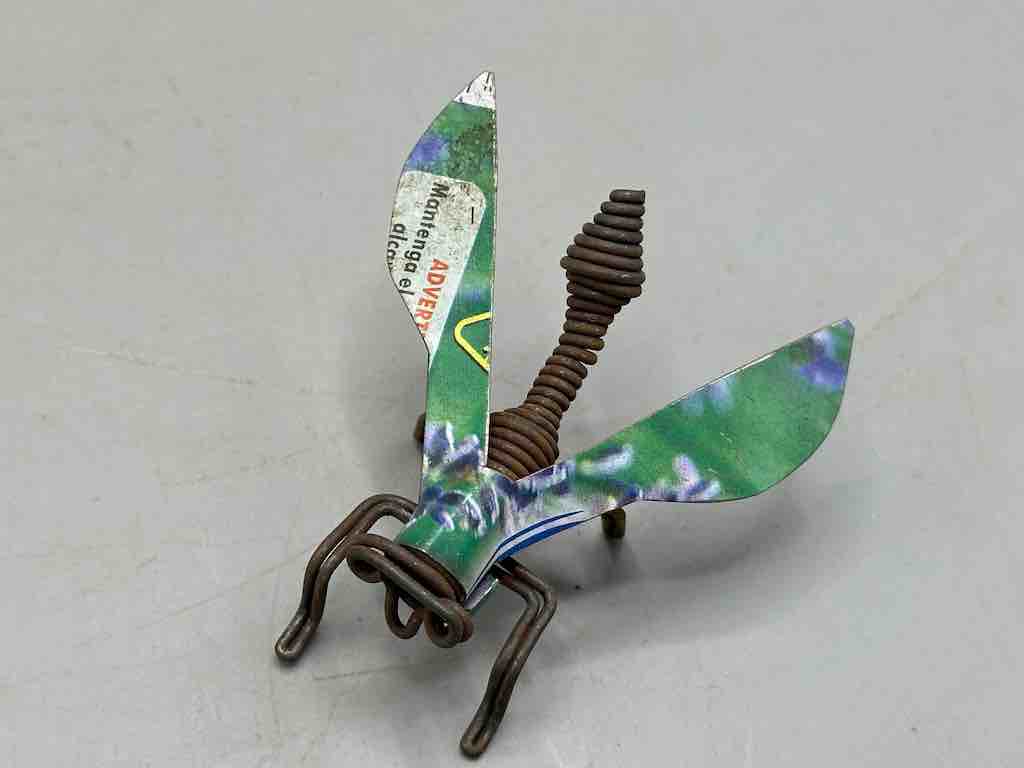 Recycled Metal Coiled Wire Decor African Wasp Insect