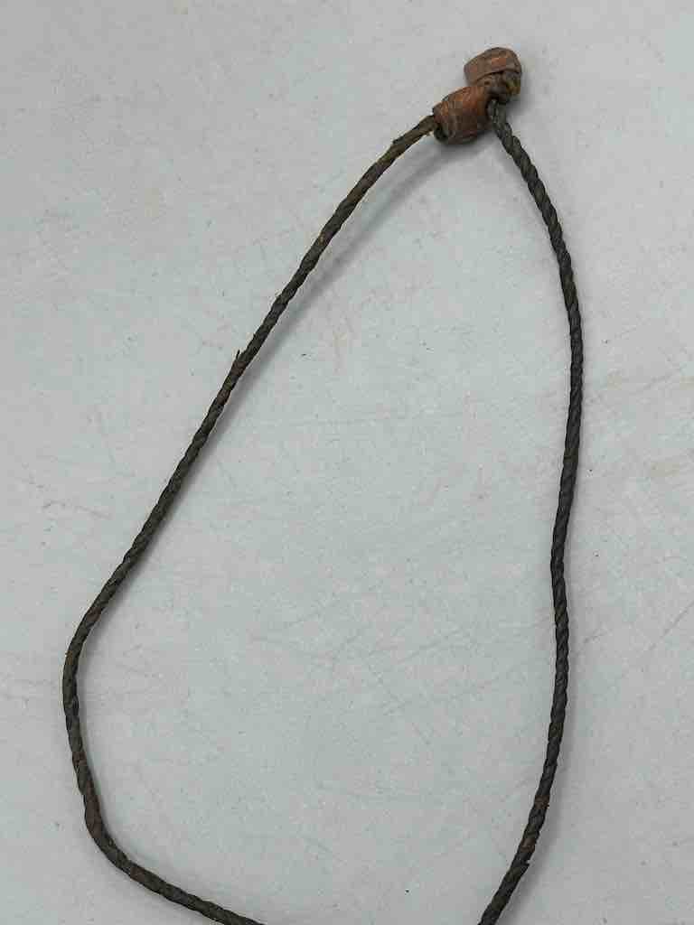 Small Brass Crab Pendant on Single Strand Leather Cord Necklace