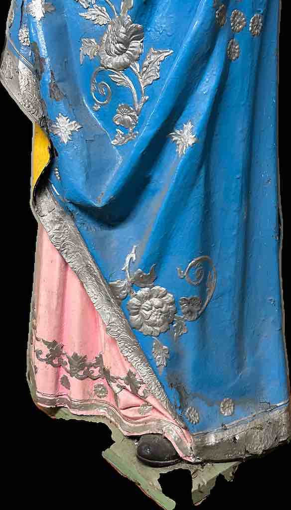 Very Large Antique Vietnamese Catholic Saint Figure Virgin Immaculate Heart of Mary