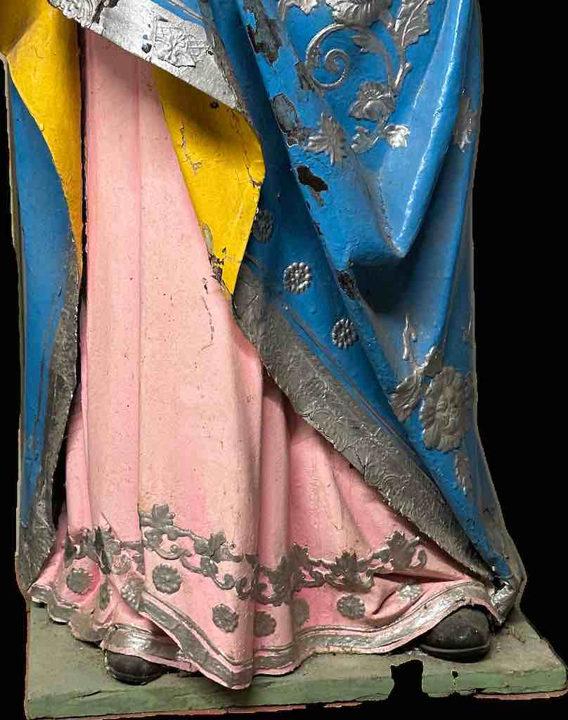 Very Large Antique Vietnamese Catholic Saint Figure Virgin Immaculate Heart of Mary
