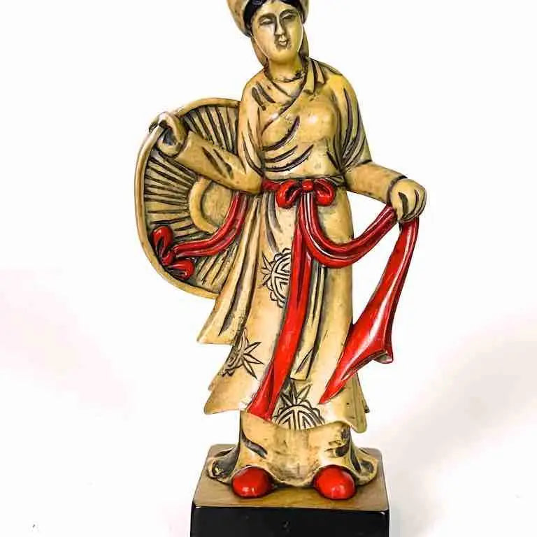 Set of 3 Hand-Carved Soapstone Vietnamese Ladies Figures