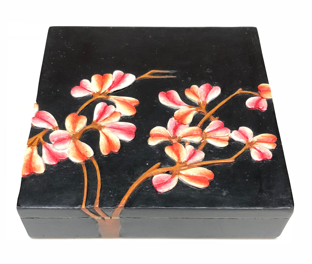 Flowering Vines - Soapstone Trinket Decor Box - Niger Bend