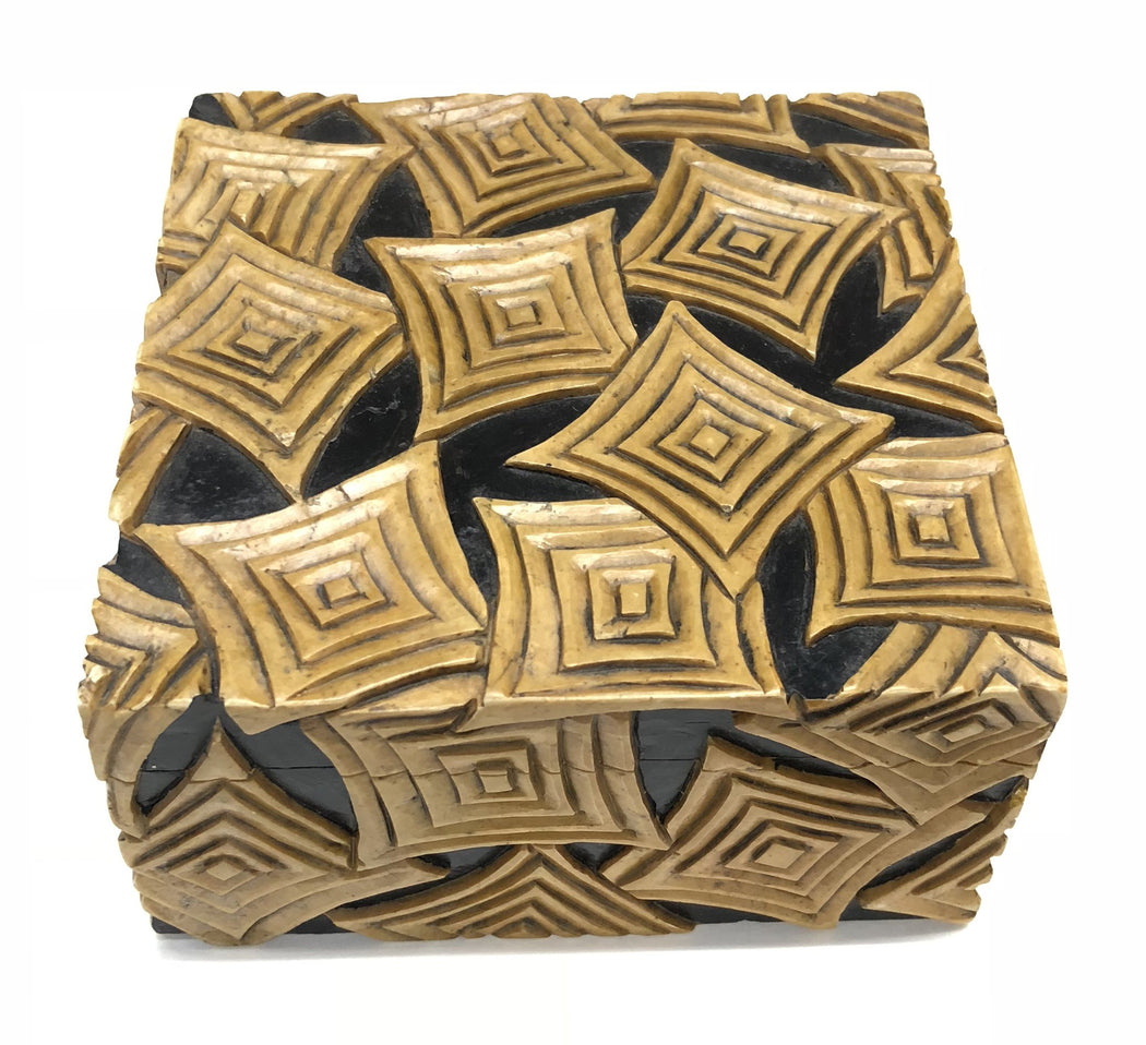 Multiple Square Design - Square Soapstone Trinket Decor Box