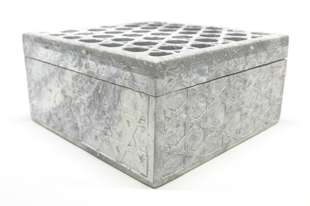 Lattice Design Soapstone Trinket Decor Box - Niger Bend
