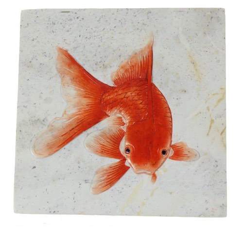 Single Koi Design - Square Soapstone Trinket Decor Box - 9 Versions