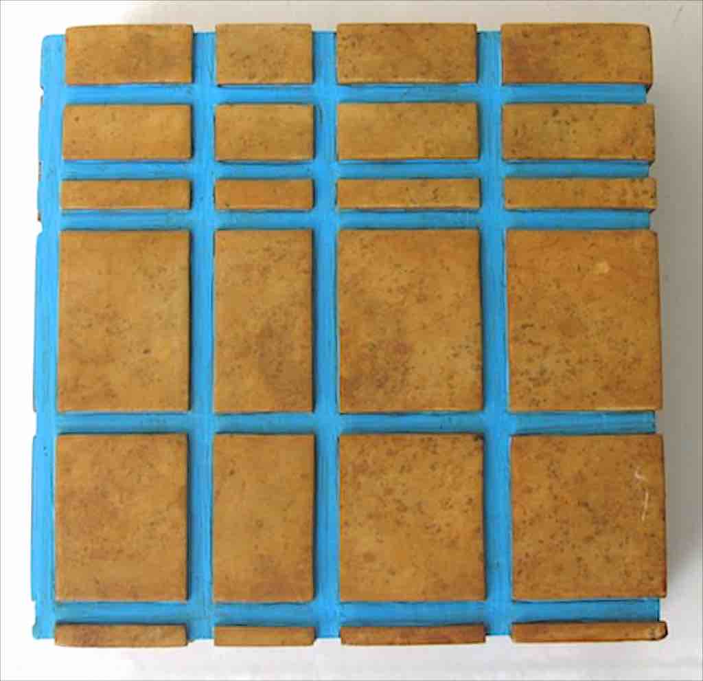 Abstract Crossed Lines - Small Cube Soapstone Trinket Decor Box