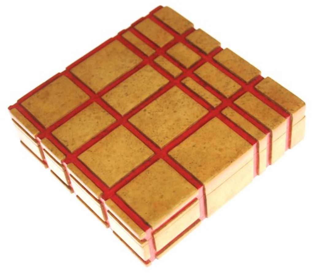 Abstract Crossed Lines - Square Soapstone Trinket Decor Box