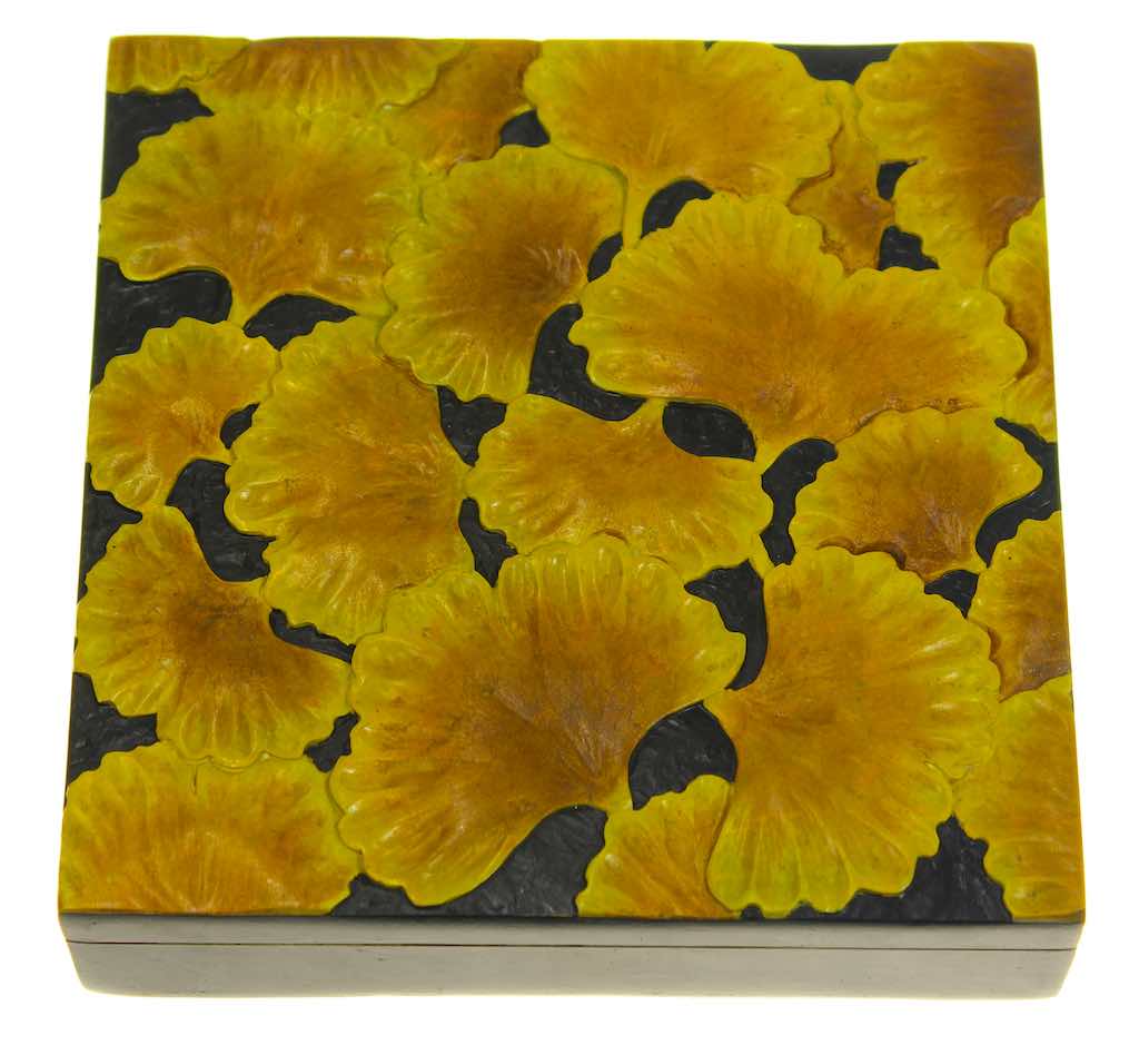 Ginkgo Leaves – Soapstone Trinket Decor Box - Niger Bend