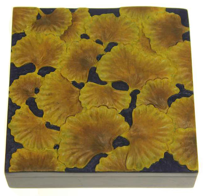 Ginkgo Leaves – Soapstone Trinket Decor Box - Niger Bend