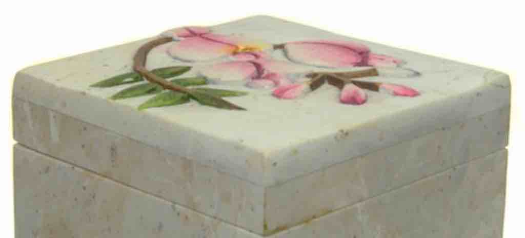 Orchid Design - Soapstone Trinket Decor Box - 2 Sizes