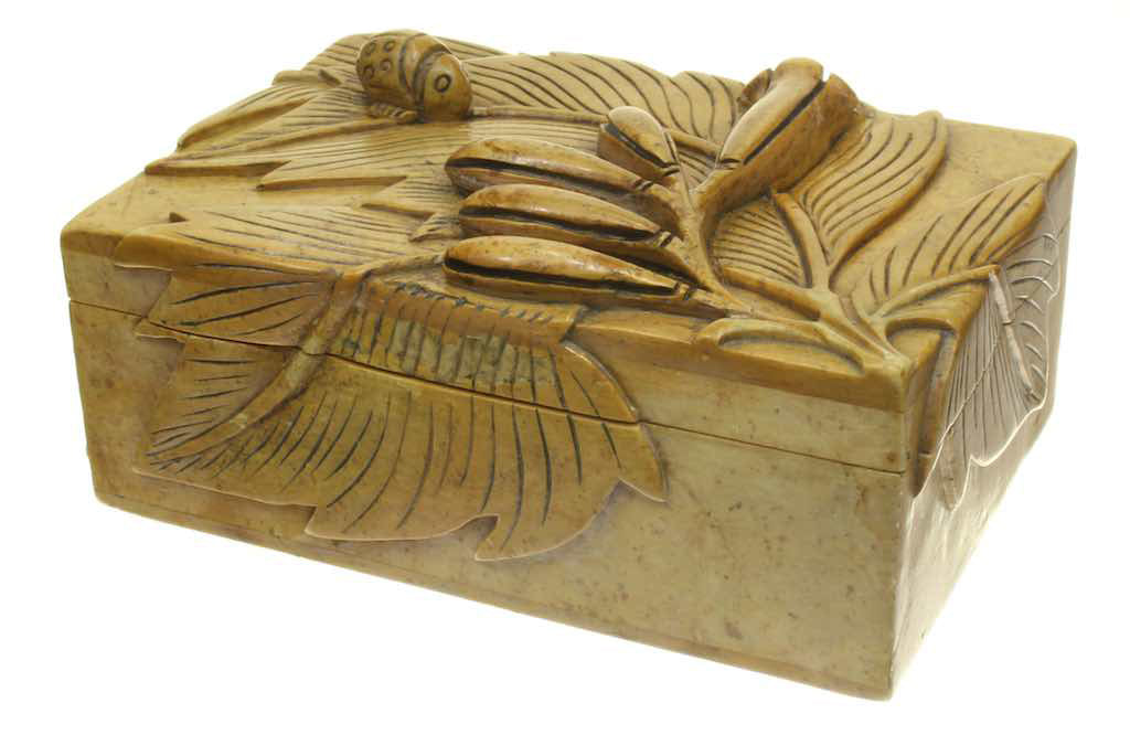 Bug and Plant Soapstone Trinket Decor Box & Drawer - Niger Bend