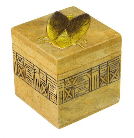 Cicada Design - Small Cube Soapstone Trinket Decor Box
