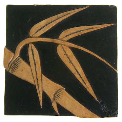 Bamboo Design - Small Square Soapstone Trinket Decor Box