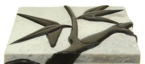 Bamboo Design - Small Unpainted Soapstone Trinket Decor Box