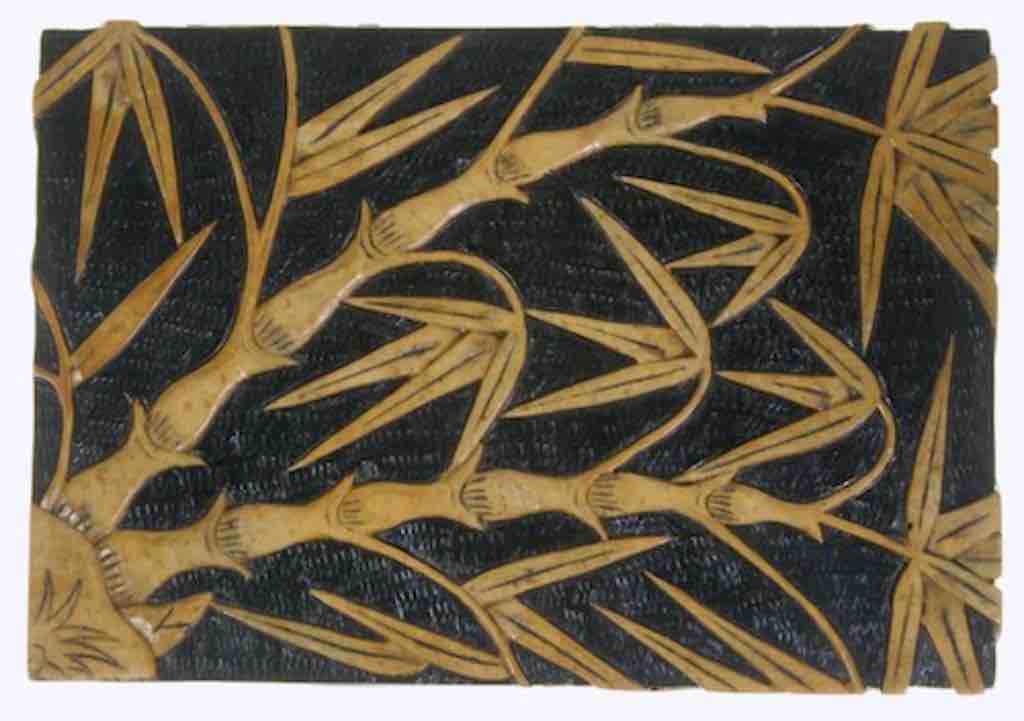 Bamboo Design - Rectangular Soapstone Trinket Decor Hinged Box