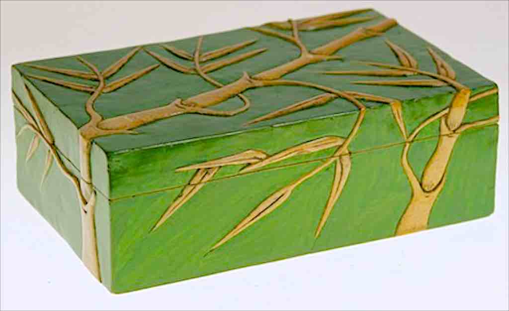 Bamboo Design - Rectangular Soapstone Trinket Decor Box