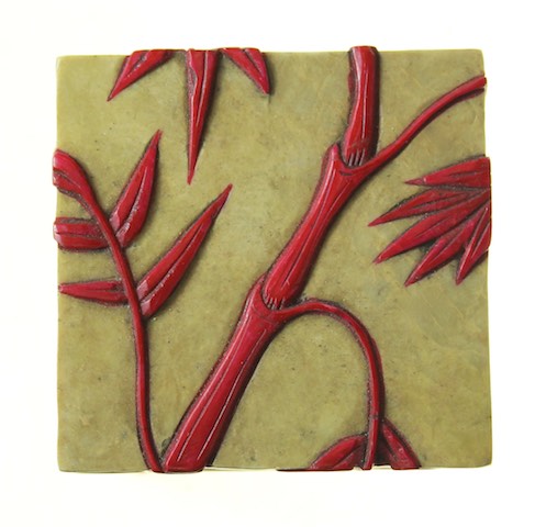 Bamboo Design - Small Cube Soapstone Trinket Decor Box