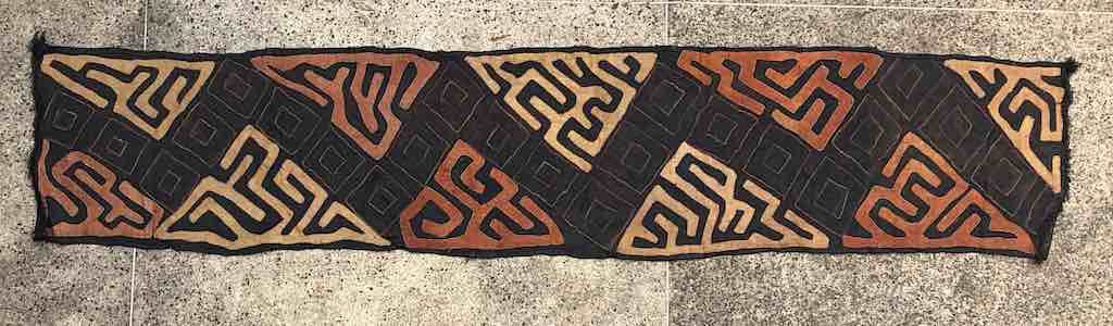 Kuba Cloth Long Raffia Textile | 114 x 22"