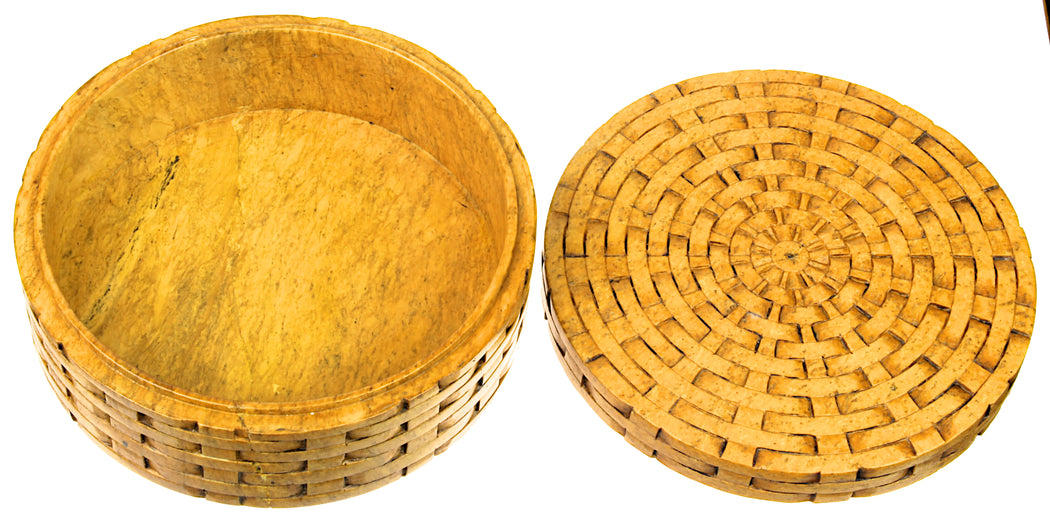Basket Weave - Basket Weave - Niger Bend Soapstone Trinket Decor Box Soapstone Trinket Decor Box - Niger Bend