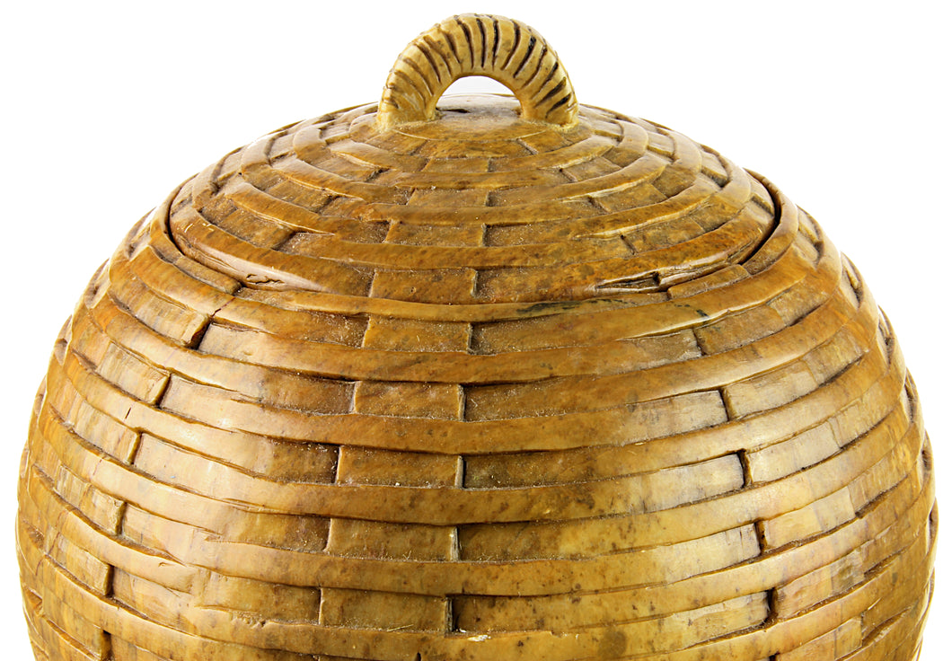 Wicker Weave Soapstone Trinket Decor Jar with Lid - Niger Bend