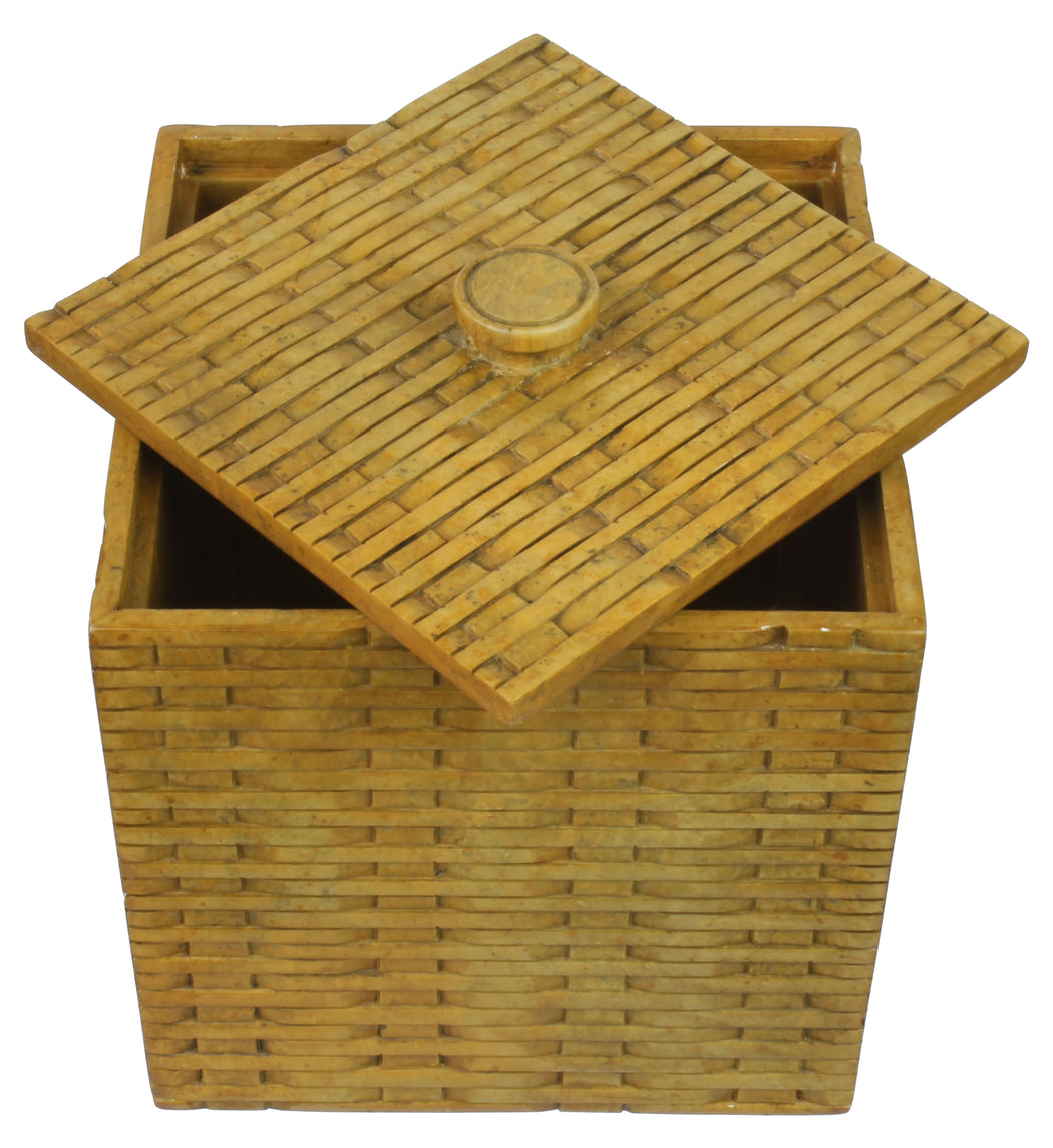 Wicker Weave Soapstone Trinket Decor Hinge/Lid Box - Niger Bend