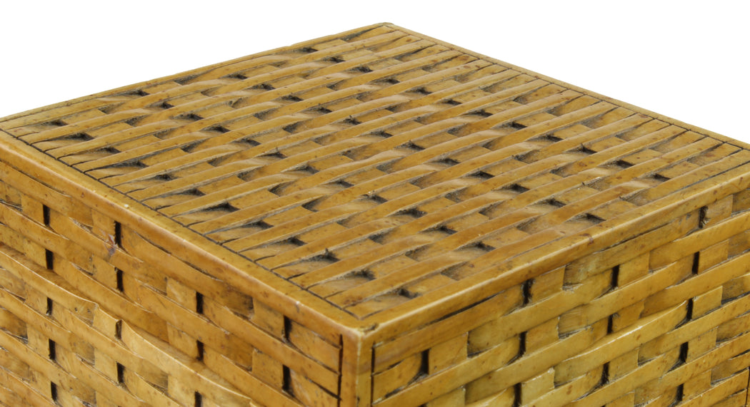 Wicker Weave Soapstone Trinket Decor Box - Niger Bend