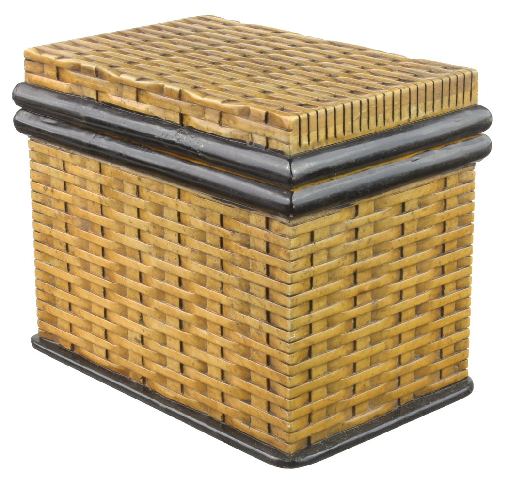 Wicker Weave - Soapstone Trinket Decor Box - Niger Bend